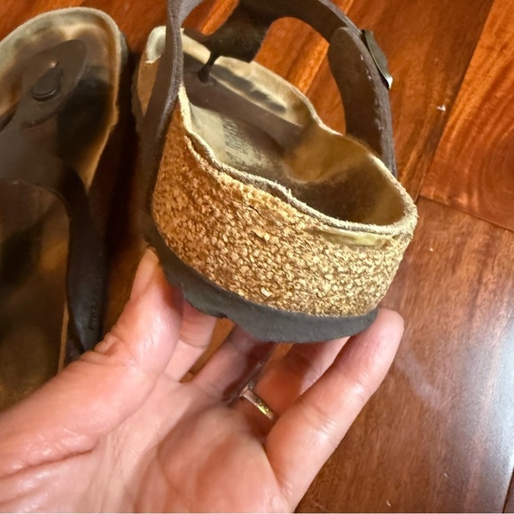 Tan and Black Thong Sandals with Contoured Footbed - Picture 7 of 16